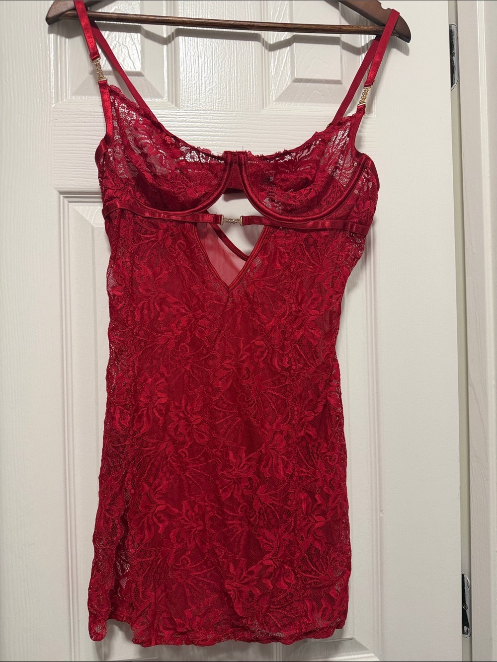 4/$15 Red Lace Underwire Chemise - Women's Intimates